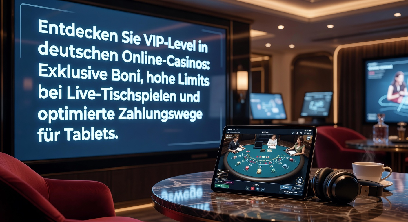 VIP-Level in einem deutschen Online-Casino mit exklusiven Boni und Live-Tischspielen auf Tablet