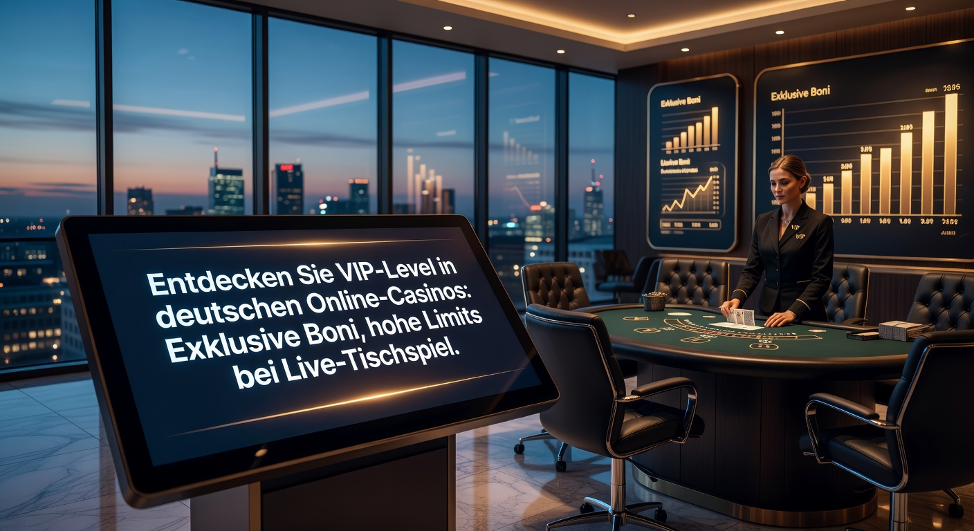 High-Limit Live-Tischspiele in einem VIP-Bereich eines deutschen Online-Casinos auf Tablet-Display