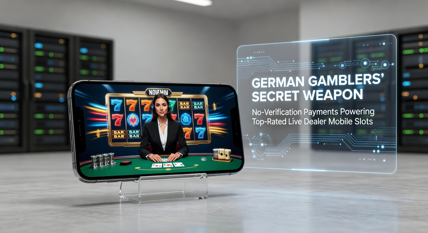 Live-Dealer-Slot-Aktion auf mobilem Gerät mit No-Verif-Zahlung im Vordergrund