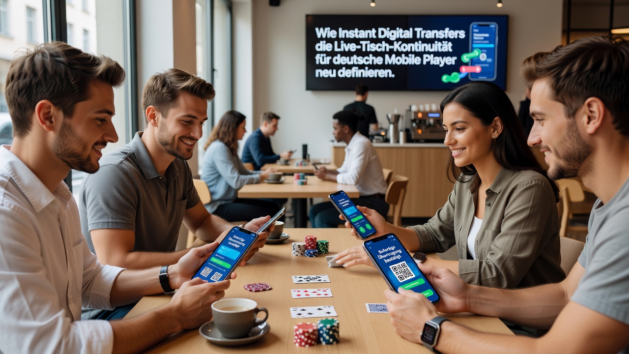 Darstellung mobiler Live-Tisch-Sessions mit Fokus auf nahtlose Zahlungsprozesse