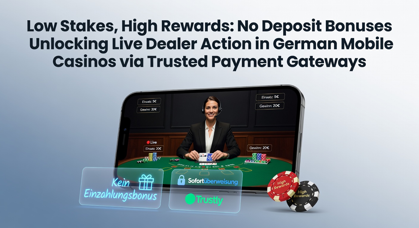 Smartphone zeigt Live-Dealer-Tisch in einem deutschen Mobile-Casino mit No-Deposit-Bonus-Anzeige und sicheren Zahlungsikonen