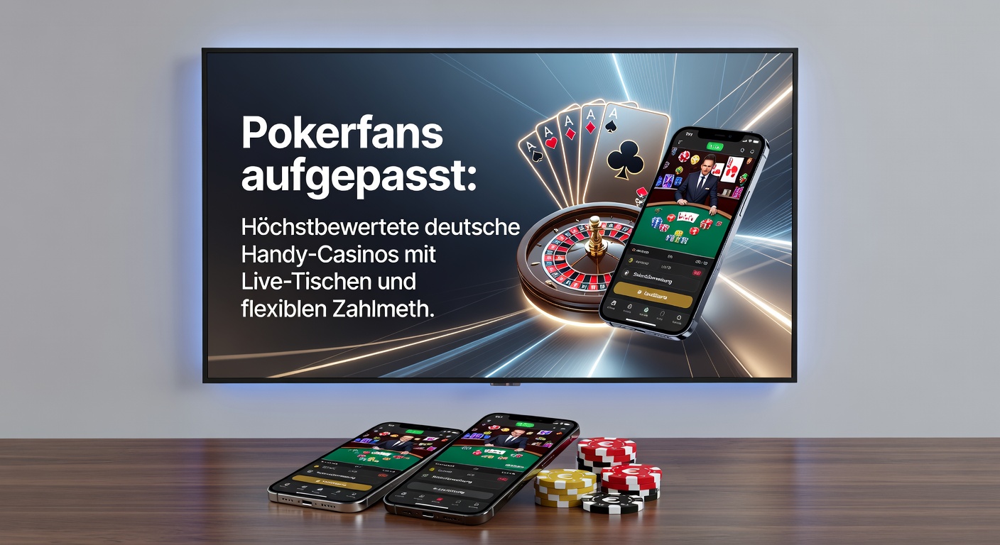 Nahaufnahme eines Live-Poker-Tisches auf einem Smartphone-Bildschirm, mit Dealer und Spielern in Echtzeit