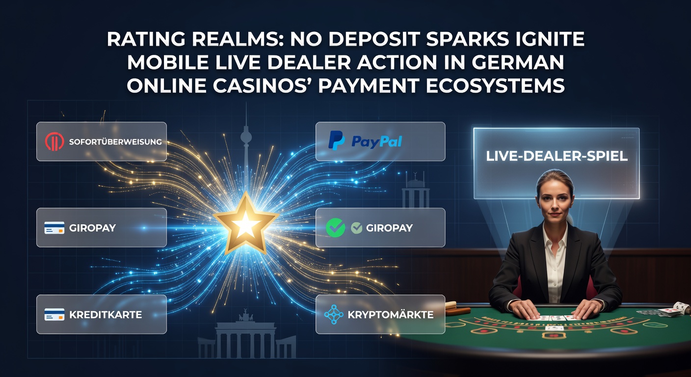 Smartphone mit Live-Dealer-Roulette auf hellem Bildschirm, umgeben von No-Deposit-Bonus-Symbolen und Zahlungsmethoden-Icons in einem modernen Casino-Design