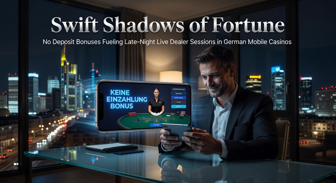 Nächtliche Live-Dealer-Session auf einem Smartphone in einem deutschen Mobilcasino, beleuchtet von No-Deposit-Boni
